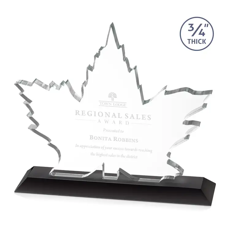 Maple Leaf Award - Starfire Crystal - Engraved #5