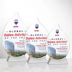 Trophée flamme Carmack en cristal Starfire - Multicolore