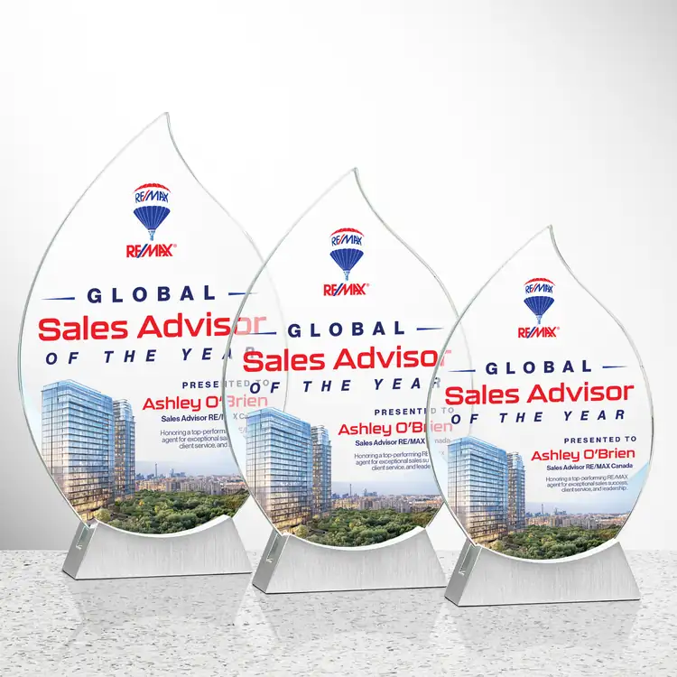 Trophée flamme Carmack en cristal Starfire - Multicolore