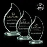 Trophée flamme Odessy en verre jade