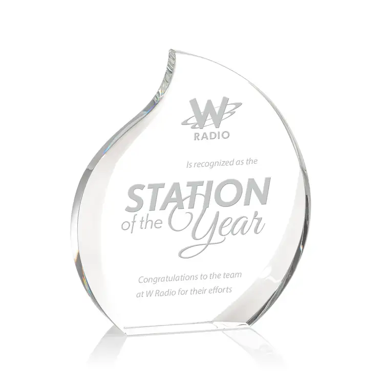 Preswick Optical Crystal Flame Award - Deep Etch