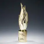 Trophée flamme sur socle cylindrique