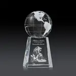 Trophée globe 3D sur socle haut