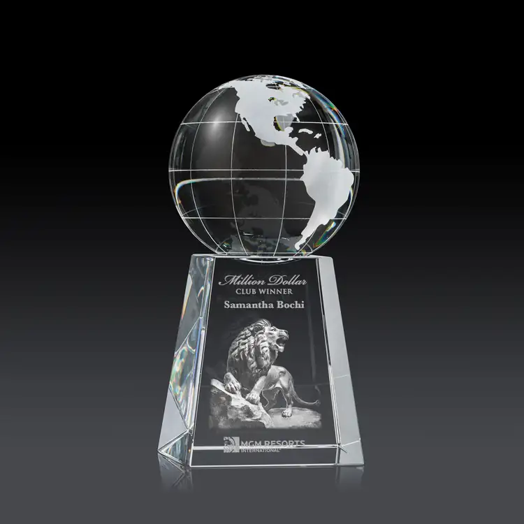 Globe 3D Award on Tall Base