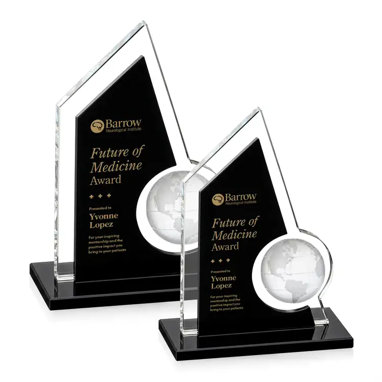 Adalina Globe Starfire Crystal Award - Engraving and Printing