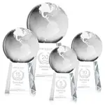 Trophée globe en cristal optique sur socle Celestina - Gravure