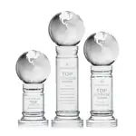 Trophée globe en cristal optique sur socle Colverstone - Gravure