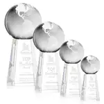 Trophée globe en cristal optique sur socle Novita - Gravure