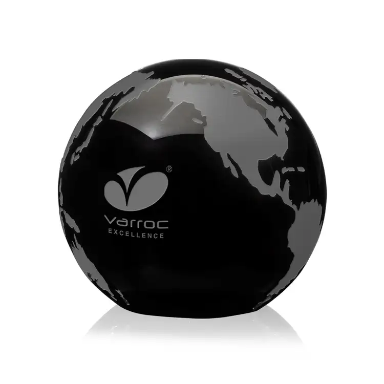 Globe Paperweight - Optical Crystal - Engraved #6
