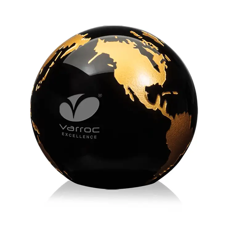 Globe Paperweight - Optical Crystal - Engraved #7