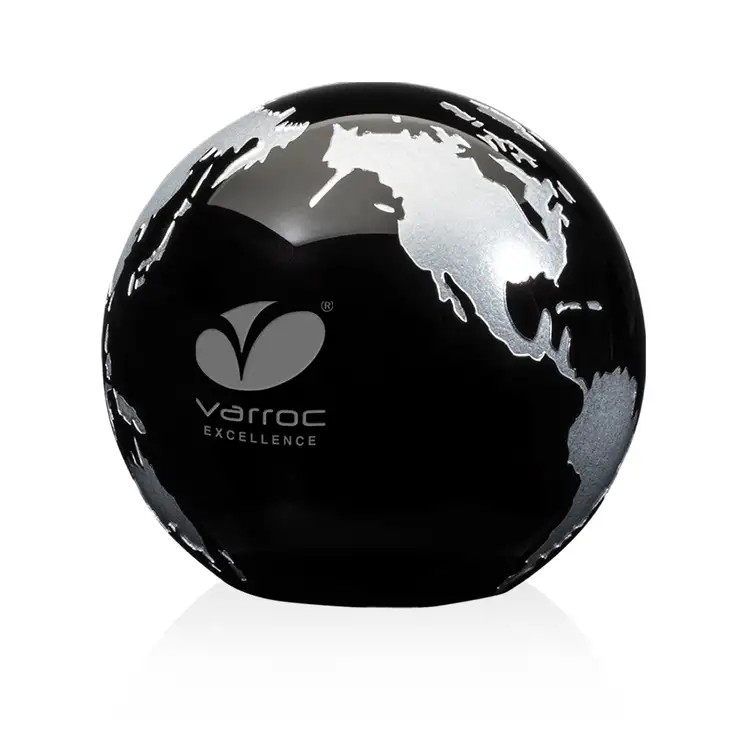Globe Paperweight - Optical Crystal - Engraved #8