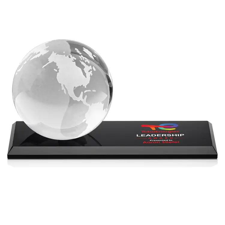 Globe Award on Rectangle Base - Optical Crystal - Multicolor #5