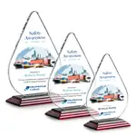 Trophée goutte Glenhazel en cristal Starfire sur socle bois de rose - Multicolore