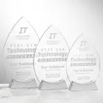 Trophée goutte Newham en cristal Starfire - Gravure