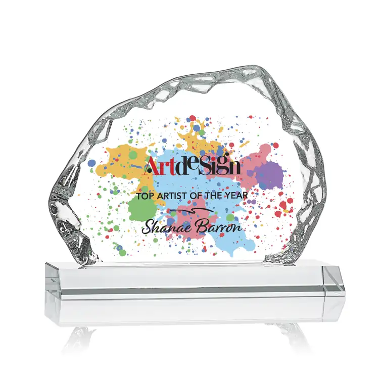 Aspen Iceberg Optical Crystal Award on Base - Multicolor #2
