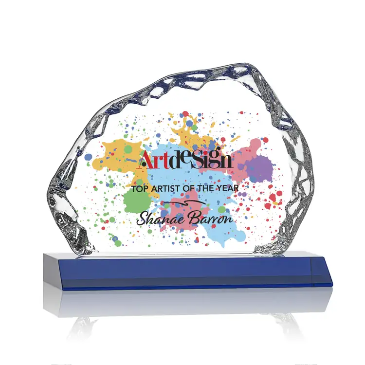Aspen Iceberg Optical Crystal Award on Base - Multicolor #4