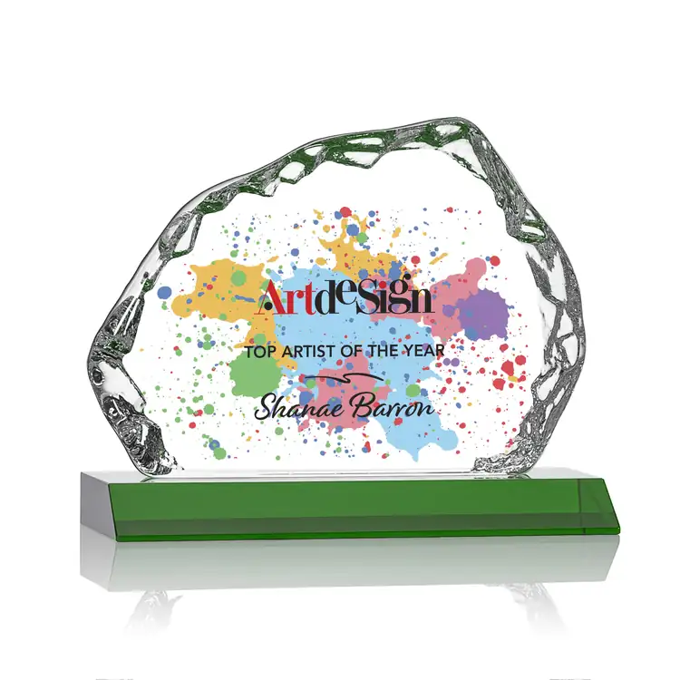 Aspen Iceberg Optical Crystal Award on Base - Multicolor #5