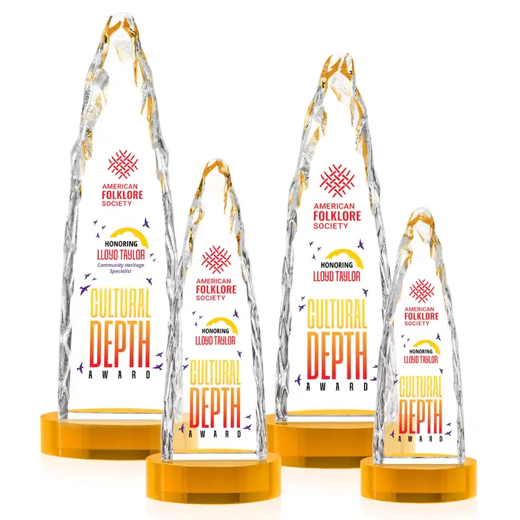 Goderich Optical Crystal Iceberg Award on Crystal Base - Multicolor