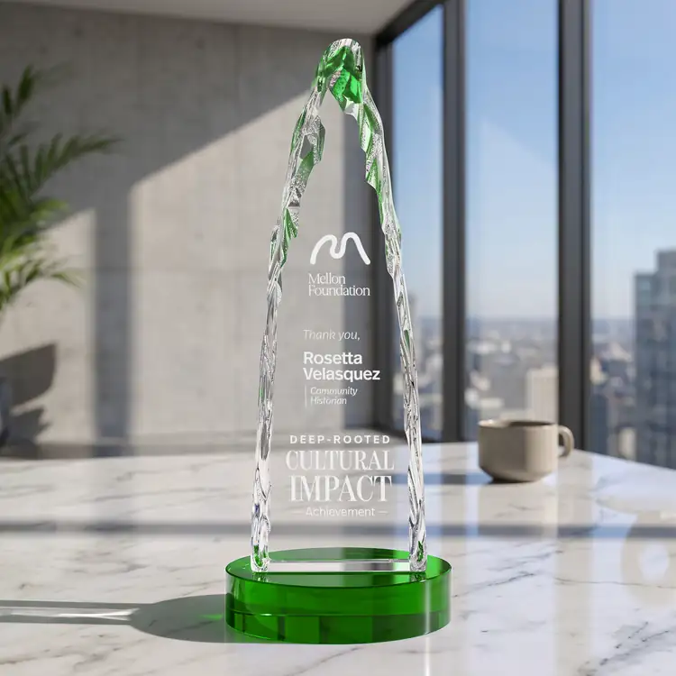 Goderich Optical Crystal Iceberg Award on Crystal Base - Coloured - Engraving and Printing #11