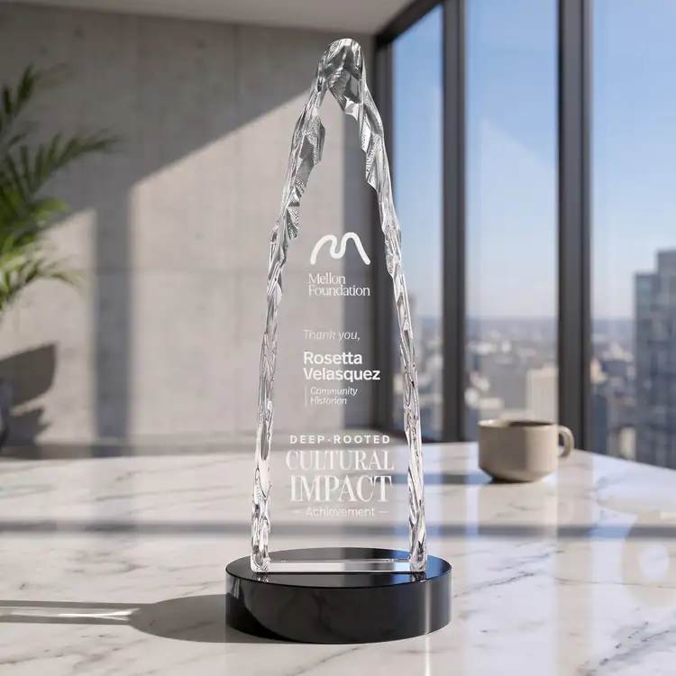 Goderich Optical Crystal Iceberg Award on Crystal Base - Coloured - Engraving and Printing #12