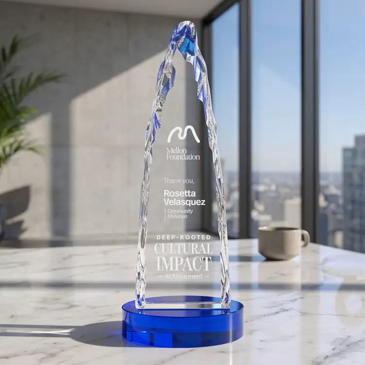 Goderich Optical Crystal Iceberg Award on Crystal Base - Coloured - Engraving and Printing #13