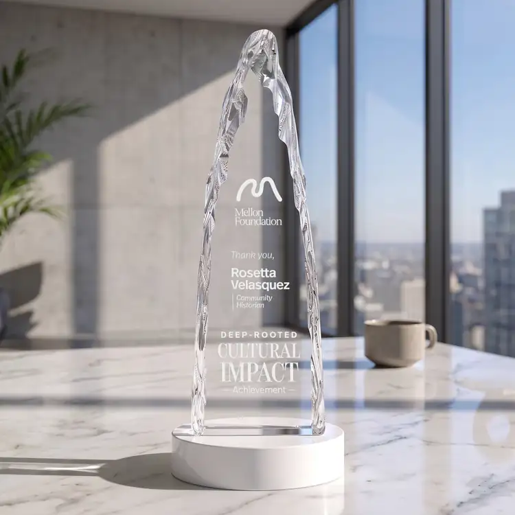 Goderich Optical Crystal Iceberg Award on Crystal Base - Coloured - Engraving and Printing #14