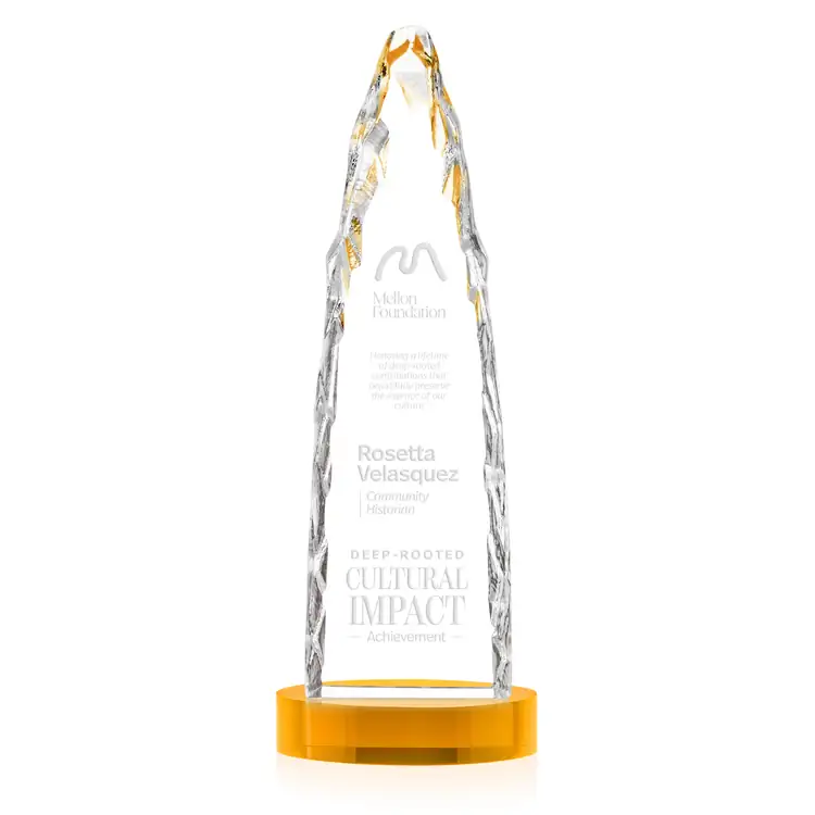 Goderich Optical Crystal Iceberg Award on Crystal Base - Coloured - Engraving and Printing #2