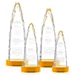 Trophée iceberg Goderich en cristal optique sur socle coloré - Gravure et impression