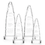 Trophée iceberg Goderich en cristal optique sur socle transparent ou rouge - Gravure