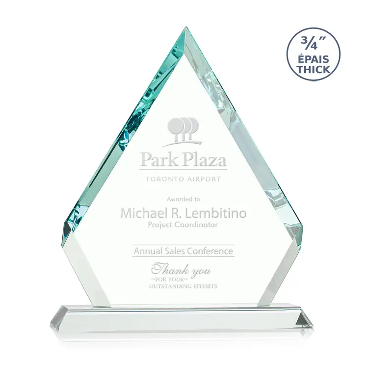 Apex Jade Crystal Diamond Award - Deep Etch #4