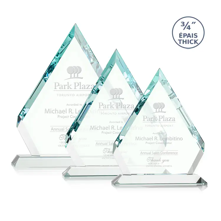 Apex Jade Crystal Diamond Award - Deep Etch