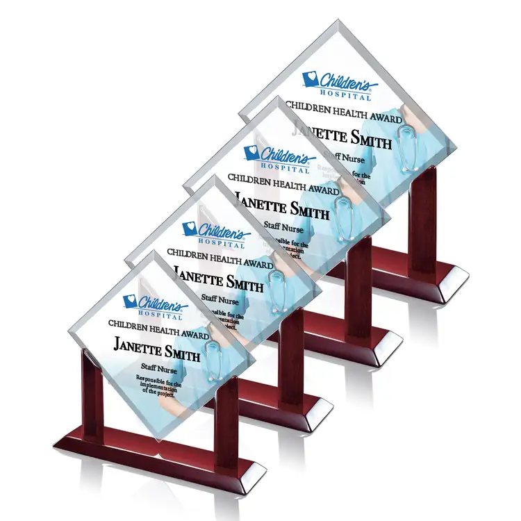 Carradine Diamond Starfire Crystal Award Multicolor
