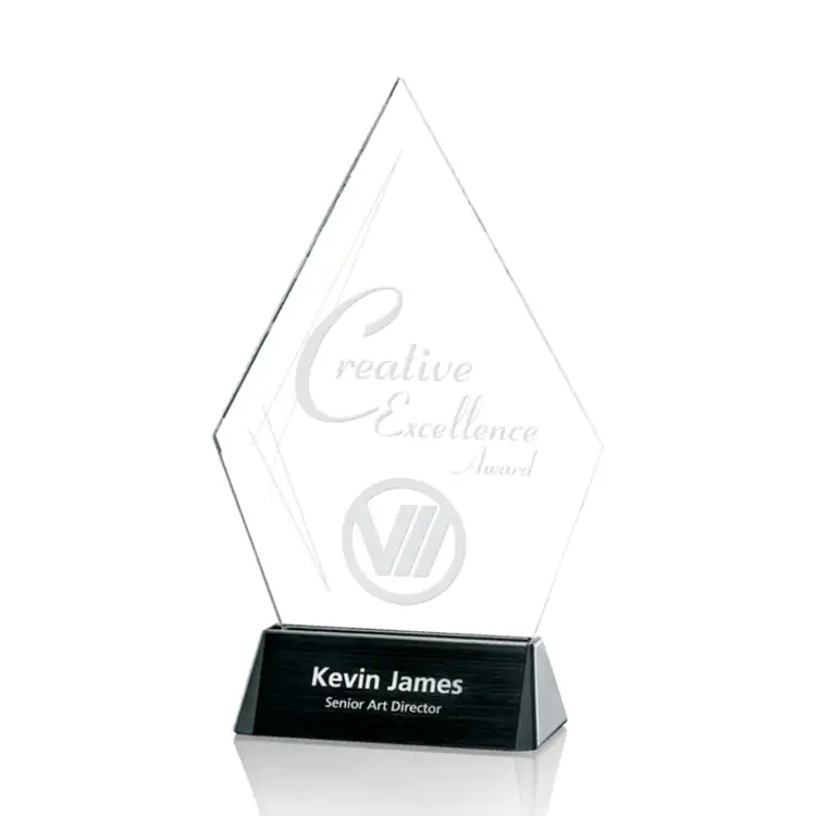 Sierra Diamond Starfire Crystal Award on Black Base #3