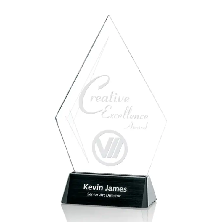 Sierra Diamond Starfire Crystal Award on Black Base #4