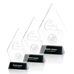 Trophée losange Sierra en cristal Starfire sur socle noir