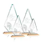 Trophée losange Windsor en cristal Starfire sur socle en bambou - Gravure