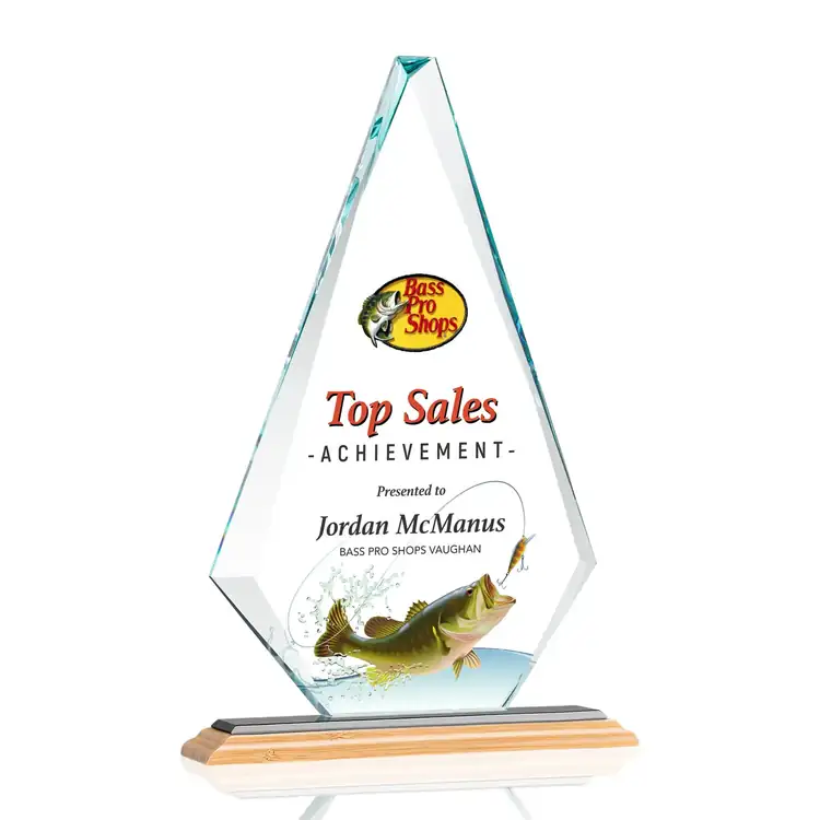 Windsor Starfire Crystal Diamond Award on Bamboo Base - Multicolor #2