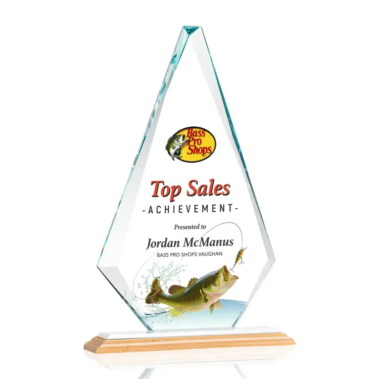 Windsor Starfire Crystal Diamond Award on Bamboo Base - Multicolor #3