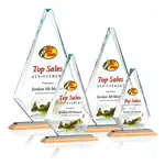 Trophée losange Windsor en cristal Starfire sur socle en bambou - Multicolore