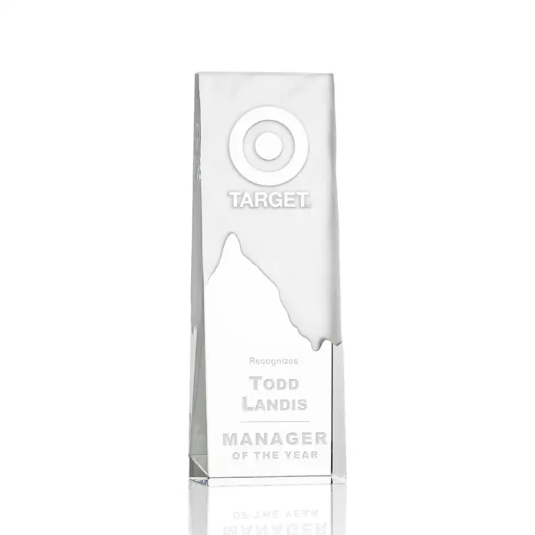 Rushmore Mountain Optical Crystal Award - Deep Etch #2