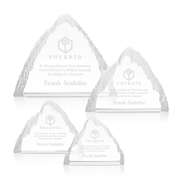 Vermont Mountain Crystal Award - Deep Etch