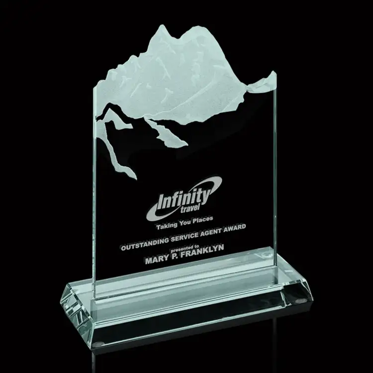 Sculpted Mountain Award - Jade - Engraved