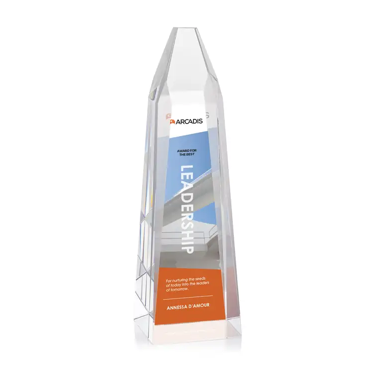 Heritage Optical Crystal Multicolor Obelisk Award #3