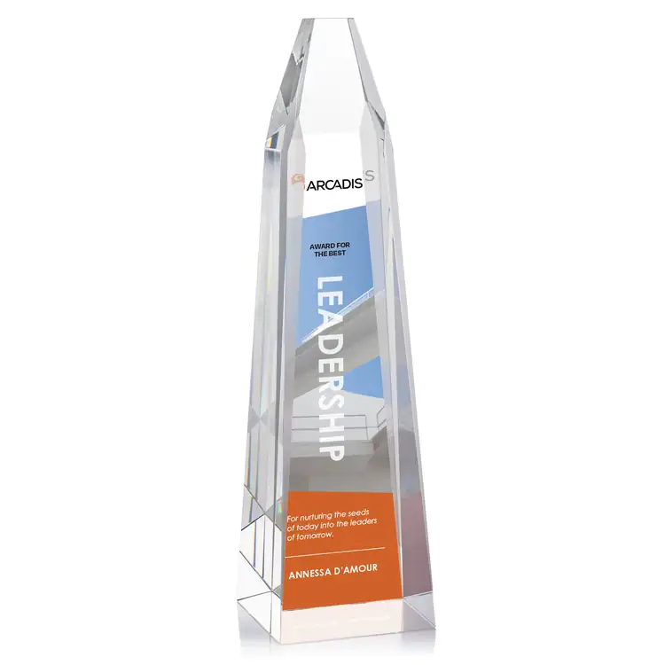 Heritage Optical Crystal Multicolor Obelisk Award #4