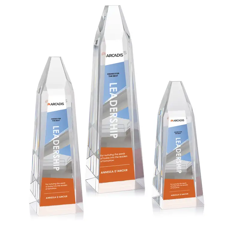 Heritage Optical Crystal Multicolor Obelisk Award