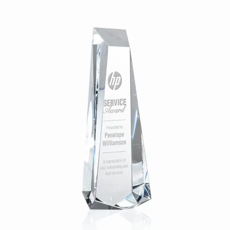 Trophée obélisque Rustern en cristal optique - Gravure #2