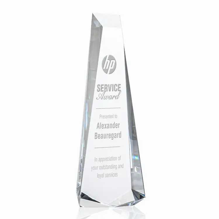Trophée obélisque Rustern en cristal optique - Gravure #4