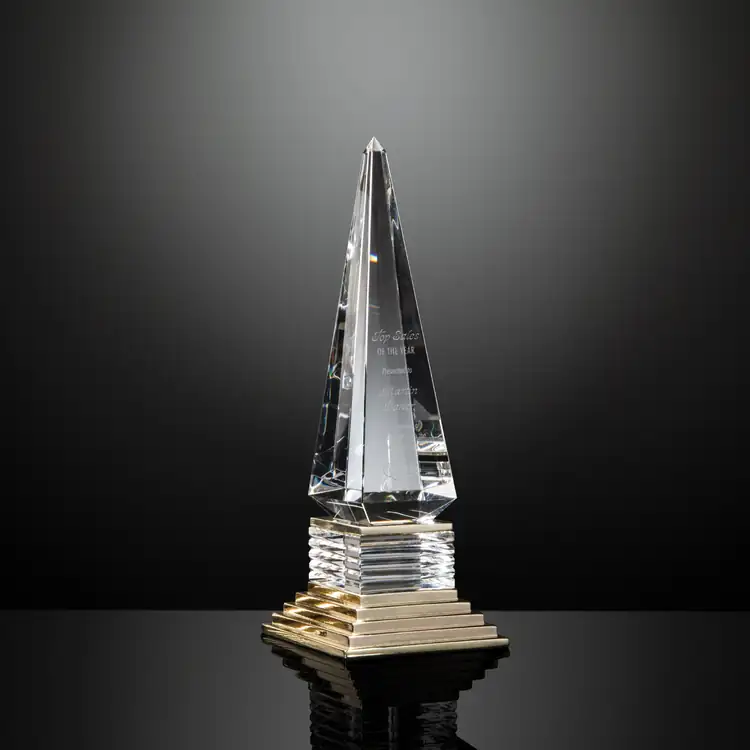 R.S. Owens Tribune Optical Crystal Obelisk Award #2