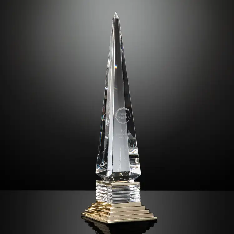 R.S. Owens Tribune Optical Crystal Obelisk Award #4
