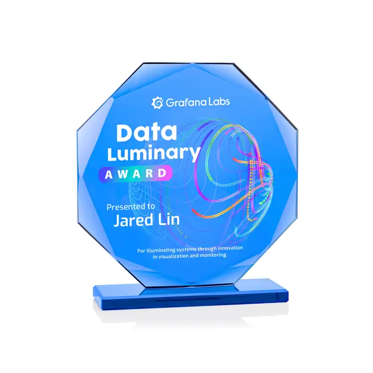 Cavendale Octagonal Starfire Crystal Award - Multicolor #2